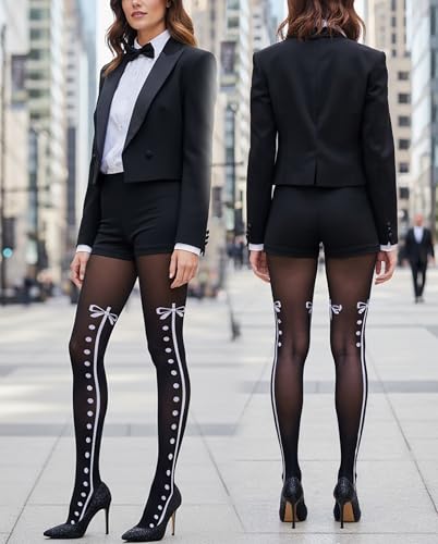 Image of ToBeInStyle Women's Full Footed Pantyhose with Thigh High Designs