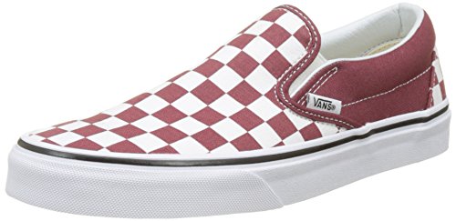 Image of Vans Women's Adults' Classic Slip On Trainers Red ((Checkerboard) Apple Butter /True White Qcj) 6.5 U