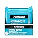 Neutrogena Hydro Boost Ultra-Soft Micellar Cleansing Wipes with Hyaluronic Acid, Hydrating Makeup Remover Wipes Remove Dirt & Waterproof Makeup, Hypoallergenic, Plant-Based Cloth, 2 x 25 ct