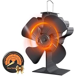 Ventilador Combi Ventilador de Chimenea con Funcionamiento silencioso automático, Energía Térmica y Distribución Eficiente del Calor para Estufas de Leña y de Pellets (4 aspas)