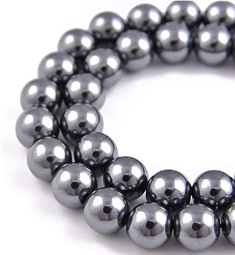 天然石 パワーストーン クリスタルクォーツ 瑪瑙メノウパワーストーン ビーズ (10mm,ヘマタイト)