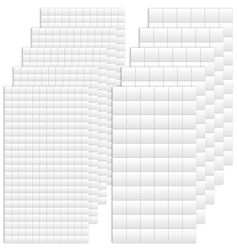 Thrymme 1650Pcs Double Sided Foam Squares 3D Foam Squares for Crafts 2 Sizes Self Adhesive for DIY Arts Crafts & Office Supplies(10 Sheets)