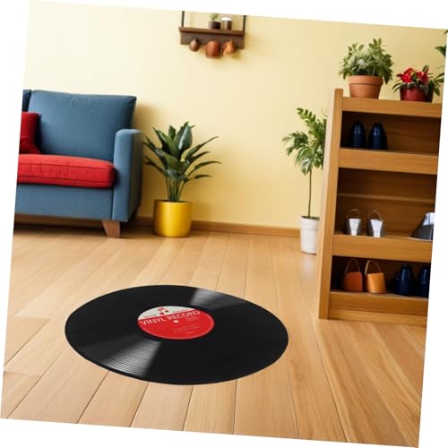 Tapete redondo vinilo 58 cm diseño música antideslizante miniatura 7