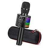 LED-Lichteffekt: Dieser Micro-Karaoke kann mit den integrierten Multicolor-LEDs für Partystimmung sorgen, sodass eine vollständige Lichtshow entsteht, die sich mit der Musik ändert. Musik, Echo, Lautstärke über Tasten einstellbar, erzeugen ein Surround-Sound-Gefühl.