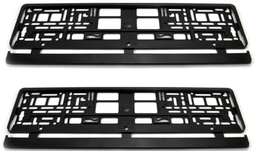 Pair Of Number Plate Holders For Cars - Registration License Number Plate Holder Frame, Caravan/Trailer/Car Registration Plate Holders - Black ABS Plastic, Set of 2 Pair Of Number Plate Holders For Cars - Registration License Number Plate Holder Frame, Caravan/Trailer/Car Registration Plate Holders - Black ABS Plastic, Set of 2