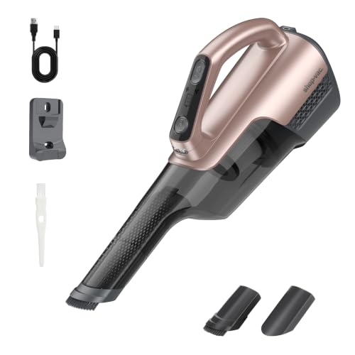 Shop-Vac S3 20V Handheld Vacuum Cordless, Dual-Speed Powerful Portable Car Vacuum Rechargeable, Wall-Mounted Lightweight Hand Vacuum for Home & Car, LED Light, HEPA Filter, Champagne Gold