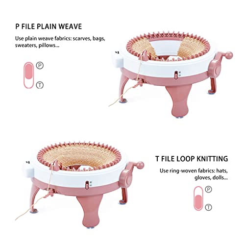 Knitting Machine, 48 Needles Knitting Loom Machine With Row Counter, Smart Weaving Loom Knitting Round Loom, Knitting Board Rotating Double Knit Loom Machine Kit For Kids/Adults #TOP1