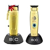 StyleCraft Saber Pro Grooming Bundle: Digital Brushless Saber II Clipper & Saber Trimmer (Gold) Holiday Gift Bundle