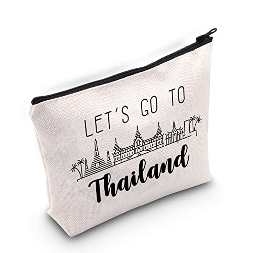 Thailand Trip Travel Case Besties Trip Gift Let’s Go to Thailand Makeup Bag with Zipper Travel Vacation Gift - Image 2