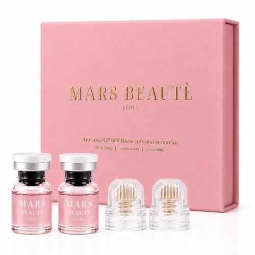 MARS BEAUTÈ Advanced PDRN Micro Infusion Serum Kit for Skin Care, 0.25mm Facial stamp with Facial Moisturizing Essence, Serum Smooth Skin Facial Serum for All Skin Types, 1-Month Supply