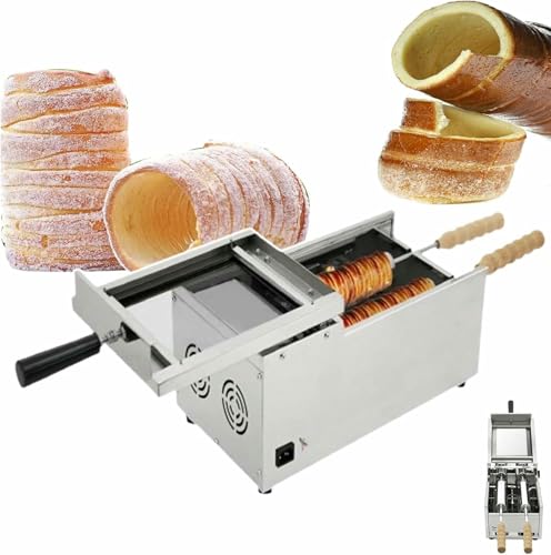 Máquina para hacer pasteles de chimenea, horno comercial eléctrico de 1500 W para rollos de pan de chimenea húngara, equipo de horneado de alto rendimiento