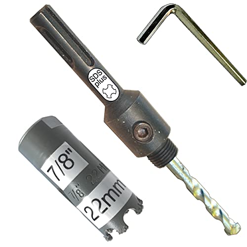 Broca de sierra de carburo 7/8 in con vástago SDS Plus miniatura 1