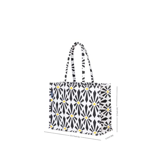 Image of AQVA Canvas Handbag Shopping Tote Bag for Women with Strap Stylish Multipurpose Handbag with Zip Closure for Work, Travelling, Shopping