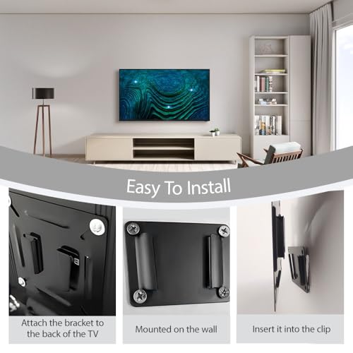 14-27 Inches Universal TV Wall Mount, Ultra Slim Replacement Stand Mount with a Max Load Bearing of 30lbs Fixed Monitor Wall Bracket with Max VESA 100x100mm for LED/LCD/OLED/Plasma TV (Black) - Image 5