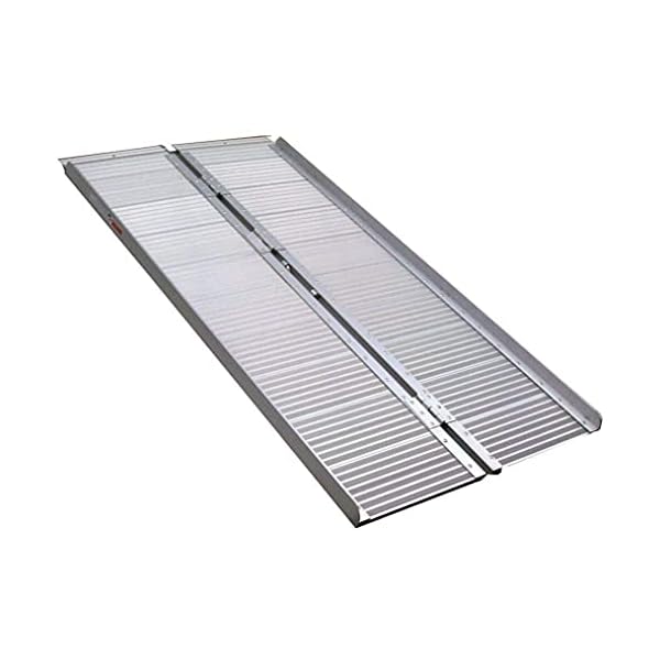Alu Rampe Rollstuhlrampe 182cm 270kg -06065- klappbare Rollstuhl Laderampe 1,8m faltbare Aluminium Rampe AWZ – Bild 3