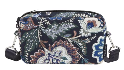 Vera Bradley Cotton RFID Convertible Pouch Crossbody in Java Navy Camo