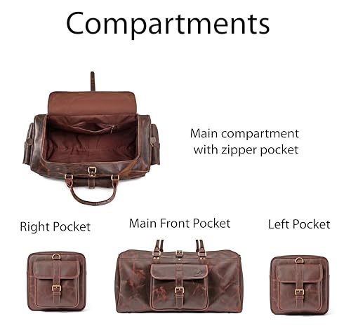 24 Inch Full Grain Leather Duffle