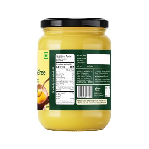 Image of Praakritik Desi Cow Ghee 1 Litre - Premium Pure Ghee, Traditional Method, Authentic Desi Ghee for Cooking, Healthy & Flavorful