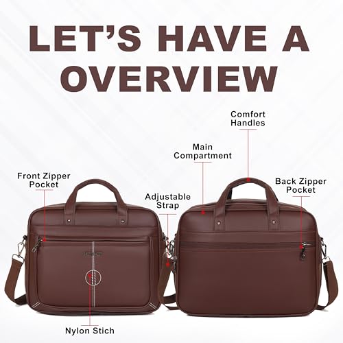 Image of HOT SHOT EXECUTIVE 2001|LEATHER MESSANGER BAG|LAPTOP MESSAMGER BAG|LAPTOP SLING BAG|OFFICE BAG|SHOULDER BAG|15.6 INCH|WATER RESISTANT |20 L LAPTOP BAG FOR MEN & WOMEN