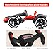 MAOO 6V Electric Go Kart for Kids (3-6 yrs), 390 Motor, 3H Endurance, 3.73Mph, Adjustable Seat, Educational Function, Tricolor Lights, Easy to Assemble, 66Lbs, Red