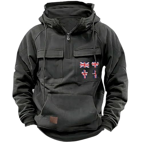 Sudadera gris L para hombre estilo americano con forro polar grueso para invierno