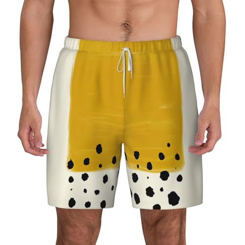 Short de bain homme anti-irritation double couche imprimé jaune EdWal