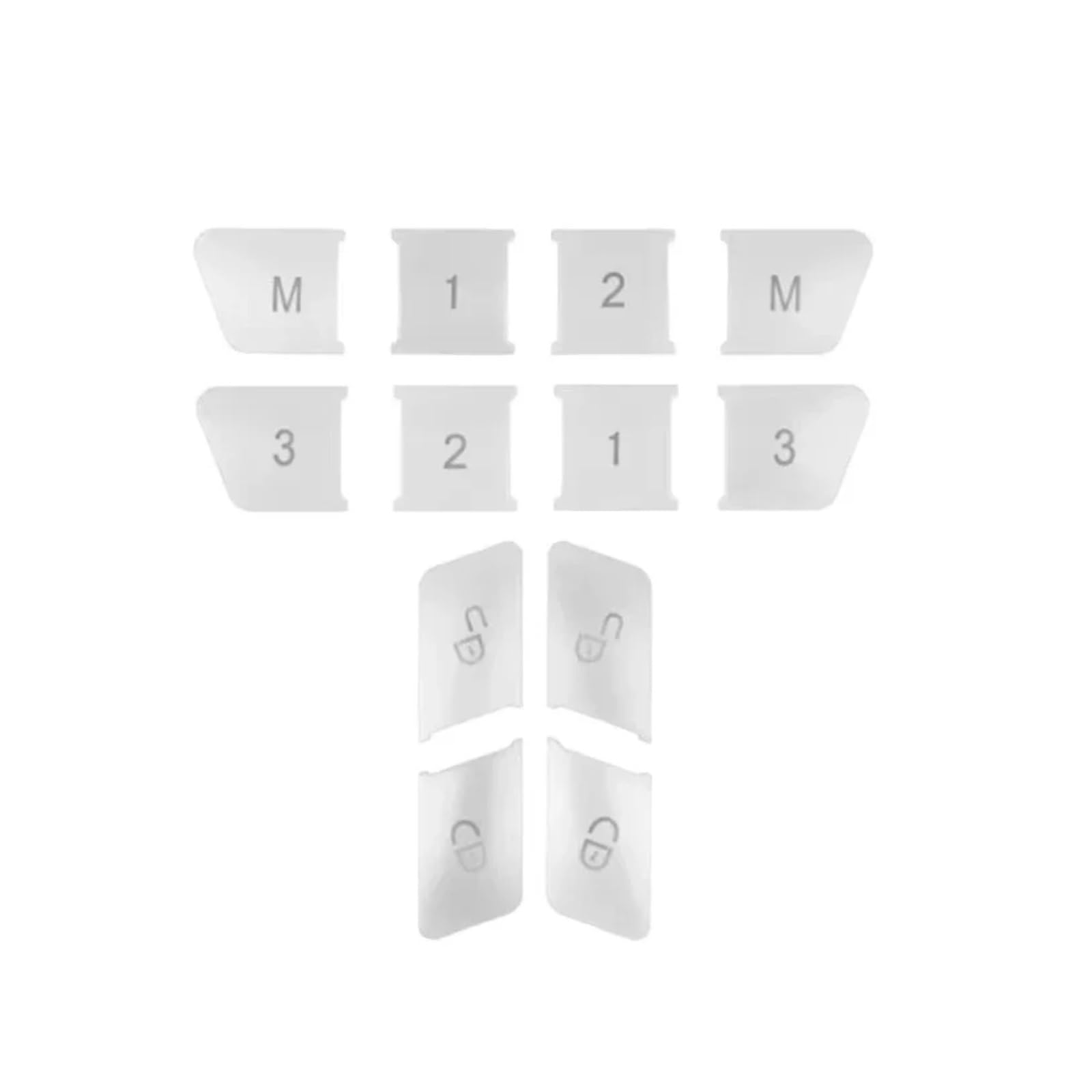 Wsbojxth Silver Repair Patch Compatible With Benz A C E Class W204 W212 For Cla Gla Glk Gle Cls Gl Ml Car Door Seat Memory Lock Button Cover Stickers(Silver)
