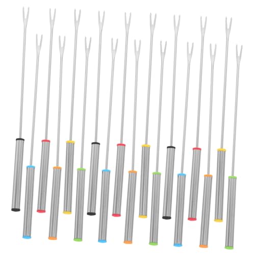 iplusmile 18 pcs Lot de Fourchettes à Fondue Acier Inoxydable pour Fromage et Fruits Bâtons à Dipper Résistants et Faciles à Nettoyer pour Barbecue et Dessert