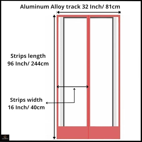 Image of Qlarity Covers 2mm Thick PVC Insulated Magnetic Door Curtain | 32 Inch Wide Aluminium Alloy Track X 8Ft Long | 2 Strips,16 Inches Wide | for Home, Office, Balcony, Bedroom (Transparent)