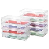 OMNISAFE 9 Pack Medium Plastic Hobby Art Craft Organizer,Clear Plastic Storage Containers with Latching Lid, for Pencil Box, Lego, Crayon