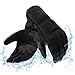 Guanti Moto Invernali Impermeabili Touchscreen, Antivento Caldo Guanti para Motociclista, Scooter, Ciclomotori, Motocross, Bici, Escursionismo Invernali, Sport All'aria Aperta - XXL Nero