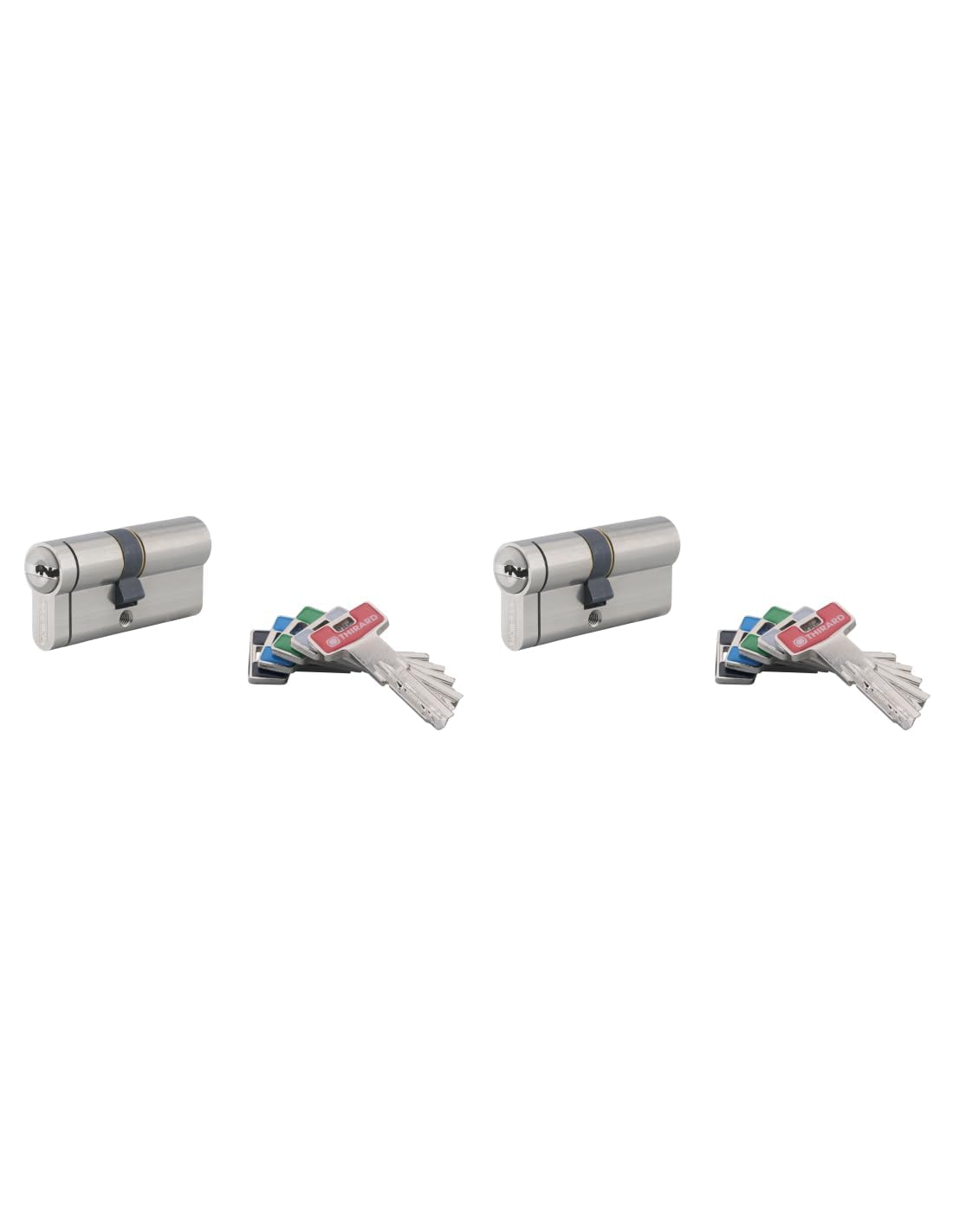 THIRARD Cylindre de serrure double entrée T2, 30 x 30 mm, lot de 2, nickel