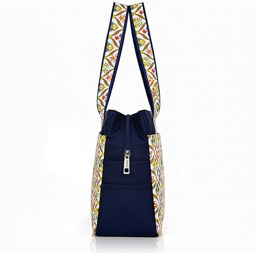 Image of Printed Handbag for Women | Office Bag | Stylish Bag for Office Use | Nylon Large Shoulder Bag 20 Liter | Stylish Tote for Office Use | Purse for Women | Vegan Handbag | Daily & Travel Use