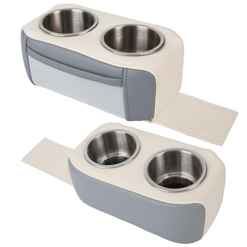 Pontoon Cup Holders for Boat Boat Cup Holders for Drinks Marine Boat Pontoon Double Drink Holder with Side Pocket Must Have Boat Accessories for Pontoon Boat Sofa RV Couch Golf Cart