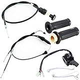 QAZAKY Throttle Housing Start Switch Choke Cable Handlebar Accelerator Twist Grip Handle Bar Set for...
