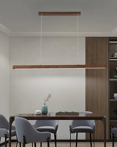 Suspension en bois design linéaire avec télécommande pour intérieur - 3