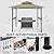 COOSHADE 8'x 5' Grill Gazebo Double Tiered Outdoor BBQ Gazebo Canopy with LED Light (Khaki)