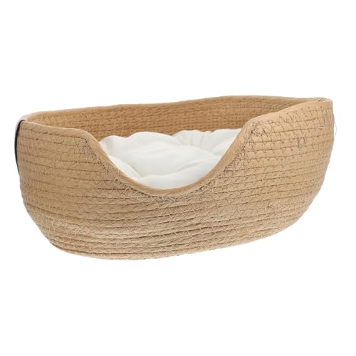 Yardwe Ninho De Palha Para Animais De Estimação Ninho De Gato Tecido Ninho De Descanso Respirável Ca