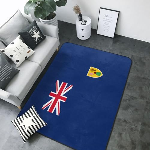 Tapis de luxe drapeau îles Turques et Caïques doux pour salon - 4