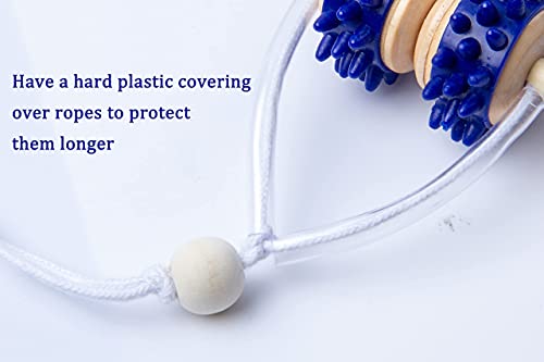 Mikako Wood Back Massage Roller Rope Tool,Lymphatic Drainage Massager, Maderoterapia Colombiana,Wood Therapy Tool, Wood Roller Massage,Portable Handheld Rolling, Massage For Back, Neck, Shoulders #TOP3