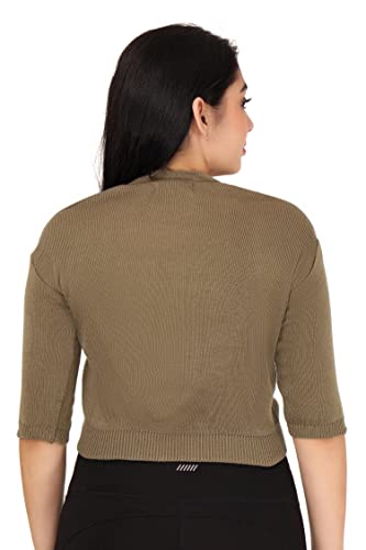 Image of Women Winter Wear V-Neck Half Sleeves Regular Fit Woollen Blouse