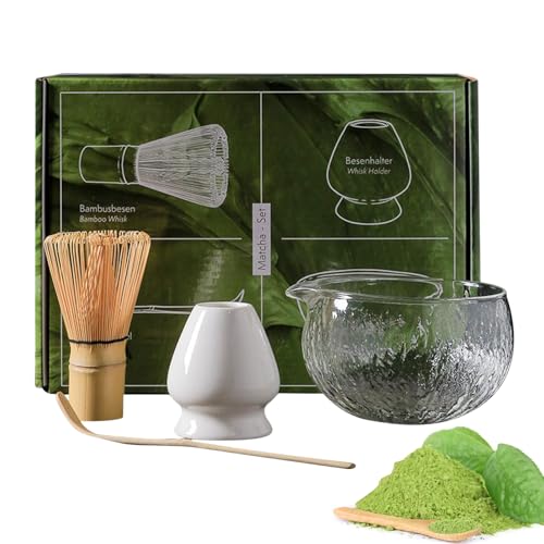Kit Matcha Making, juego de ceremonia de matcha,Accesorios para matcha a cachorro de la cuchara de cuenco - Exquisito kit de ceremonia del té tradicional japonés Herramientas completas de relajación