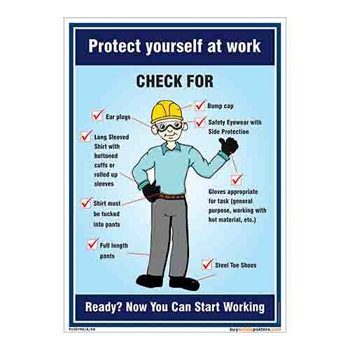 Safety Checklist Poster In English Vinyl Sun