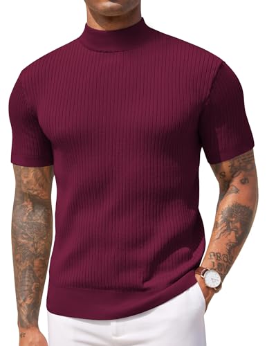 COOFANDY Men's Short Sleeve Mock Turtleneck...