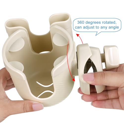 Image of Accmor Stroller Cup Holder with Phone Holder, Bike Cup Holder, Universal Cup Holder for Uppababy Nuna Strollers, 2-in-1 Drinks Holder for Walker, Wheelchair, Scooter