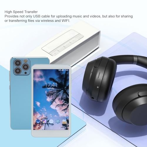 MP4 Player Com Bluetooth e Wifi, Tela de Toque FHD de 5 Polegadas MP4 Mp3 Player Com Alto-falante e