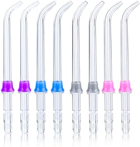 8 Pieces Flosser Replacement Tips for Waterpik Water Flosser, High-Pressure Water Flosser Tip Replacement, Compatible with Waterpik Oral Irrigator & Dental Flosser, Orthodontic Tips, 4 Colors
