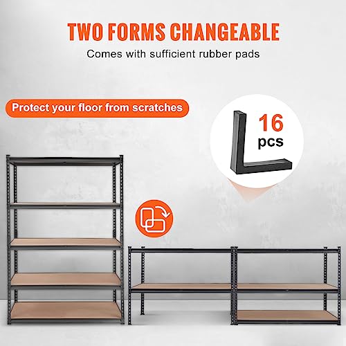 Image of VEVOR Storage Shelves 5-Tier Adjustable 2000 lbs 48 inchx24 inchx72 inch Shelving Unit | Heavy Duty Garage Storage Metal Utility Rack Shelf for Kitchen, Pantry, Basement, Bathroom, Laundry, Living Room, Warehouse