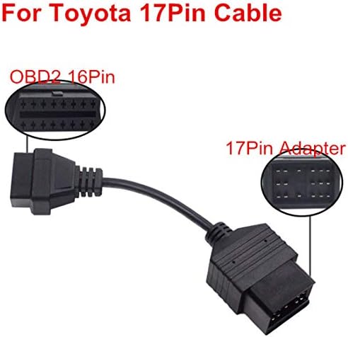 FidgetKute 17 Pin OBD1 to 16 Pin OBD2 OBDII Diagnostic Connector Adapter Cable for Toyota
