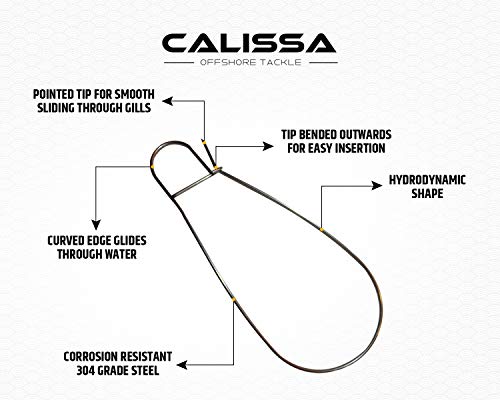 Calissa Offshore Tackle Kayak & Spearfishing Stainless Steel Fish Stringer Clip ||| for Speared Big Game Speargun Spear Fishing Freedive Freediving Scuba Dive Diving Diver Large Holder Quick Release